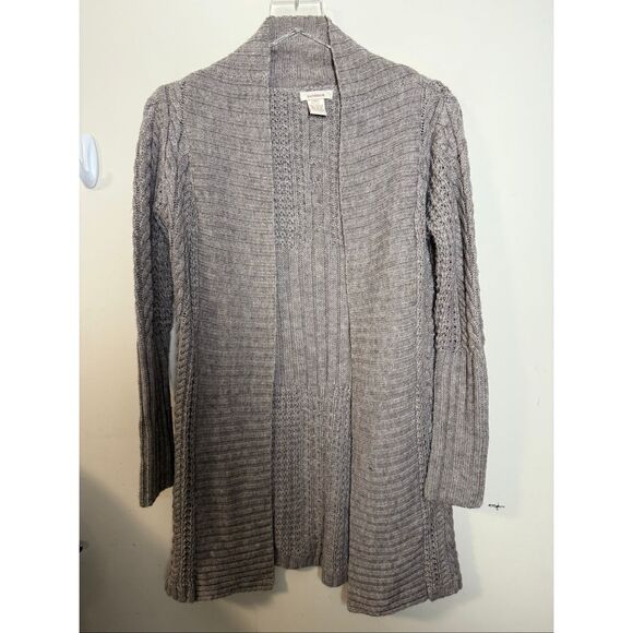 Sundance Shawl Longline Cardigan Cable Knit Sweater Neutral Open Front Neutral B - Picture 1 of 3